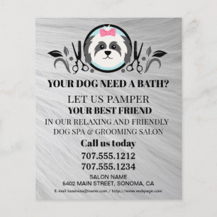 Dog grooming business personalised flyer