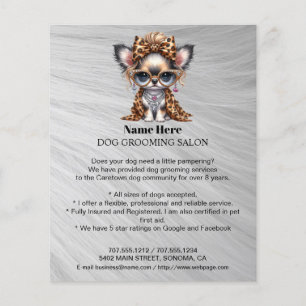 Dog grooming business personalised flyer