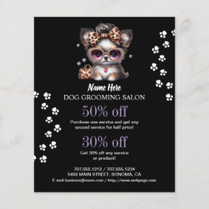 Dog grooming business personalised flyer