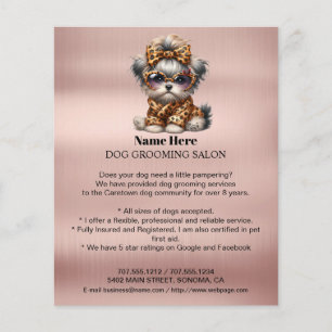 Dog grooming business personalised flyer