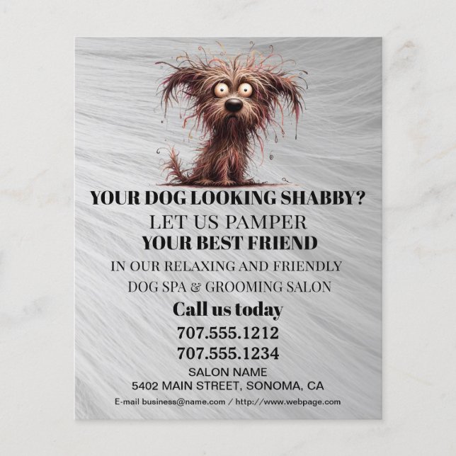 Dog grooming business personalised flyer (Front)