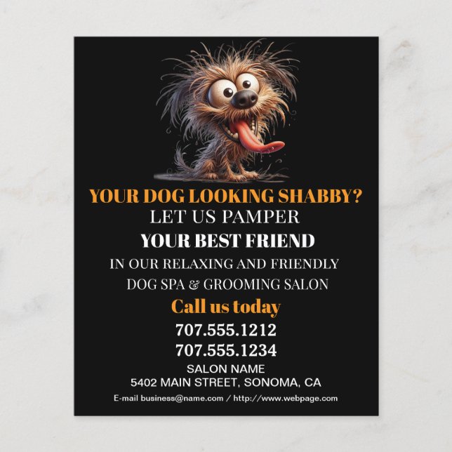 Dog grooming business personalised flyer (Front)