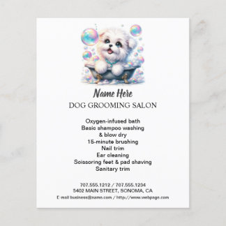 Dog grooming business personalised flyer