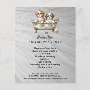 Dog grooming business personalised flyer