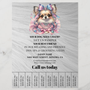 Dog grooming business personalised flyer