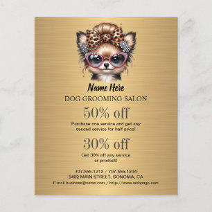 Dog grooming business personalised flyer