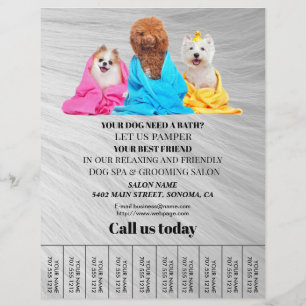 Dog grooming business personalised flyer