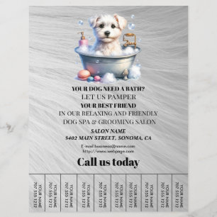 Dog grooming business personalised flyer