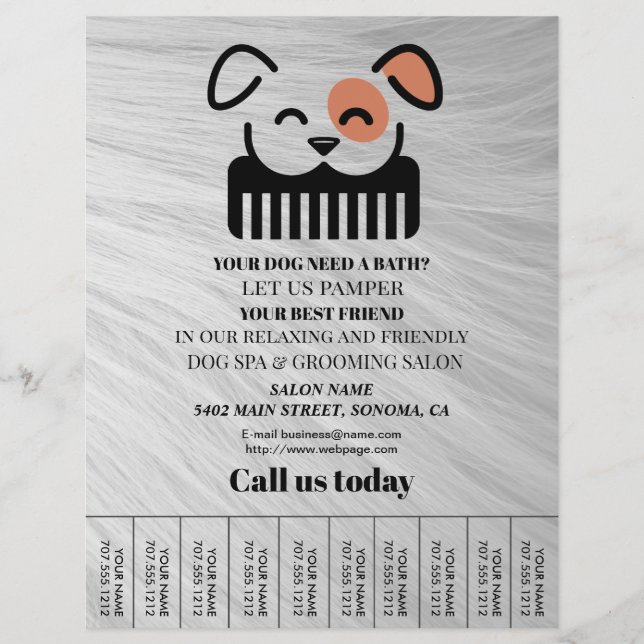 Dog grooming business personalised flyer (Front)