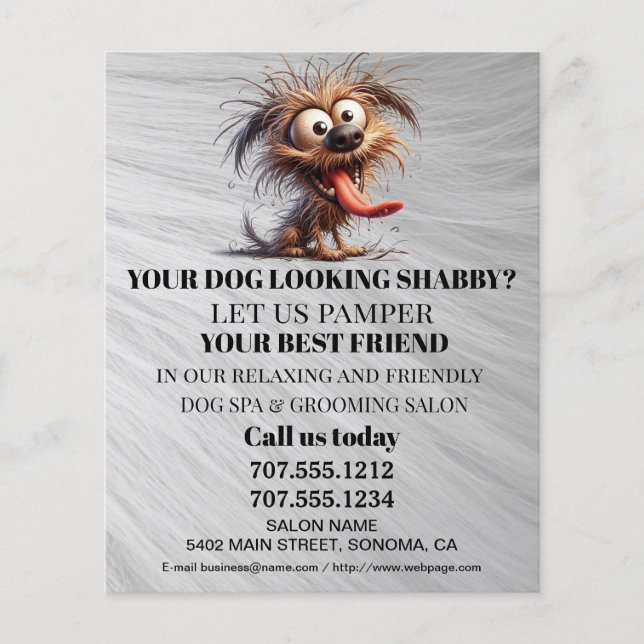 Dog grooming business personalised flyer (Front)