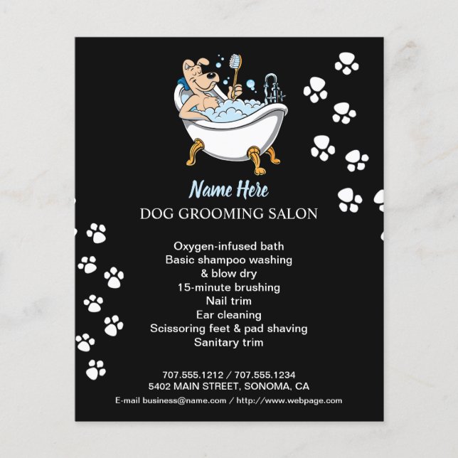 Dog grooming business personalised flyer (Front)