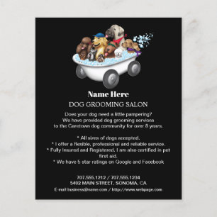 Dog grooming business personalised flyer