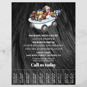 Dog grooming business personalised flyer