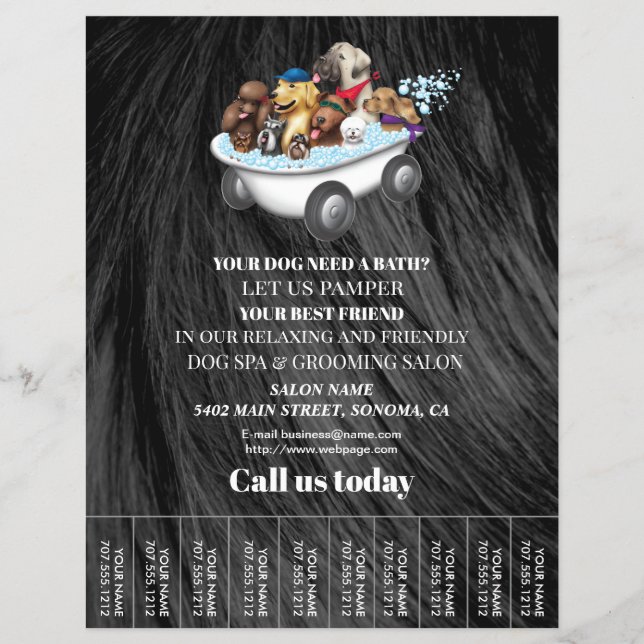 Dog grooming business personalised flyer (Front)