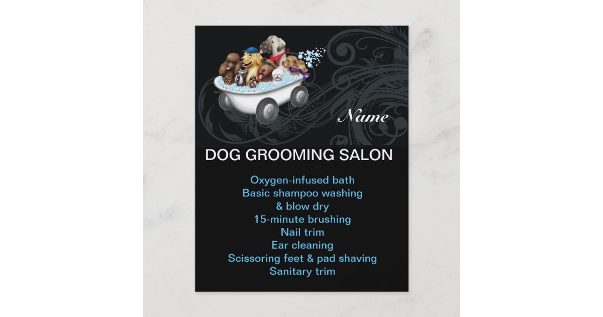 Dog grooming business personalised flyer Zazzle