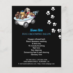 Dog grooming business personalised flyer