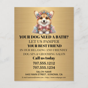 Dog grooming business personalised flyer