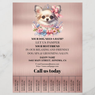 Dog grooming business personalised flyer
