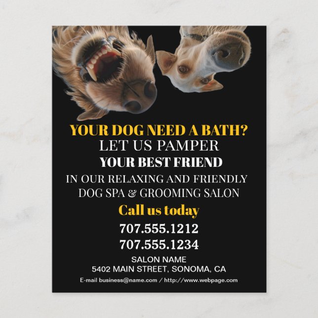 Dog grooming business personalised flyer (Front)