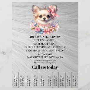 Dog grooming business personalised flyer