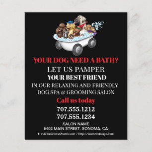 Dog grooming business personalised flyer