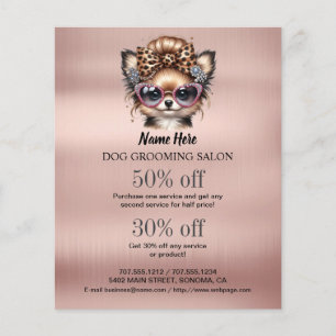 Dog grooming business personalized flyer