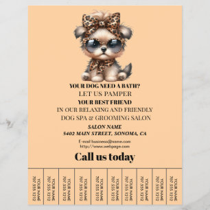Dog grooming business personalized flyer