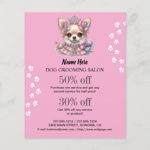 Dog grooming business personalized flyer