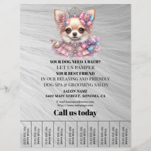 Dog grooming business personalized flyer