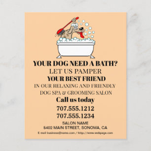 Dog grooming business personalized flyer