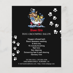 Dog grooming business personalized flyer