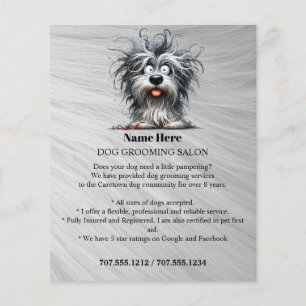 Dog grooming business personalized flyer