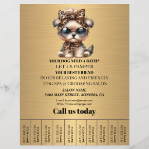 Dog grooming business personalized flyer