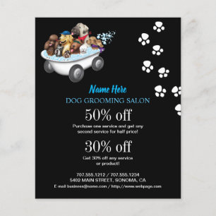 Dog grooming business personalized flyer