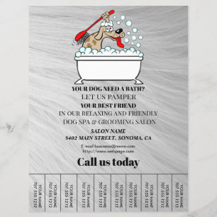 Dog grooming business personalized flyer