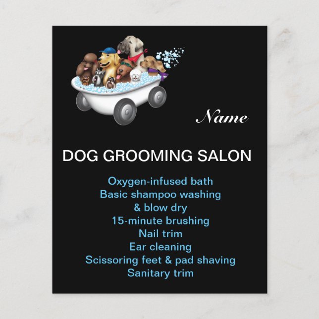 Dog grooming business personalized flyer (Front)