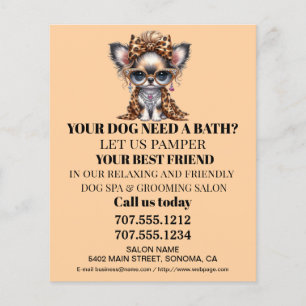 Dog grooming business personalized flyer