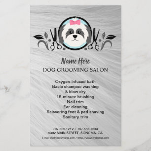 Dog grooming business personalized flyer