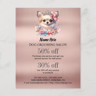 Dog grooming business personalized flyer