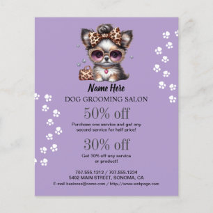 Dog grooming business personalized flyer