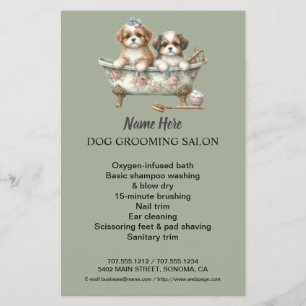 Dog grooming business personalized flyer
