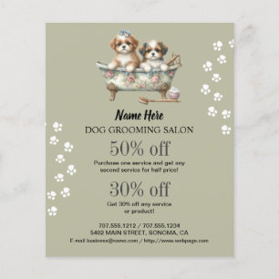 Dog grooming business personalized flyer