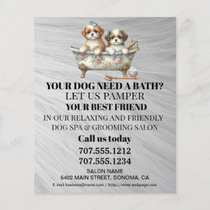 Dog grooming business personalized flyer