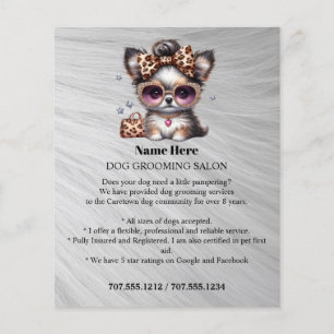 Dog grooming business personalized flyer