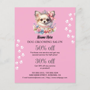 Dog grooming business personalized flyer