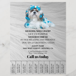 Dog grooming business personalized flyer