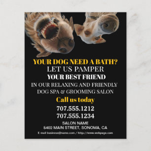 Dog grooming business personalized flyer