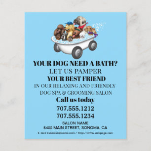 Dog grooming business personalized flyer
