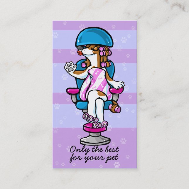 Dog Grooming Business Salon Groomer Marketing Business Card (Front)