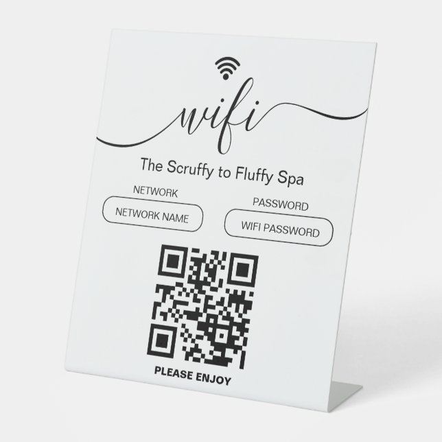 Dog Grooming Business Sign Free WiFi Pedestal Sign (Front)